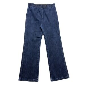 Soft Surroundings Womens Jeans PM Petite Dark Wash Pull‎ On Straight Leg